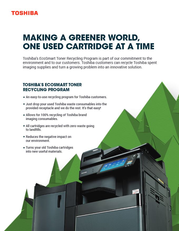 Toner Recycling Program, Toshiba, Johnnie's Office Systems