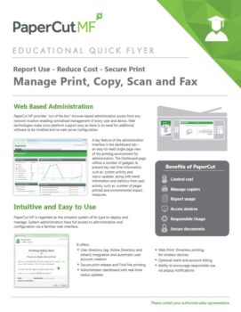 Papercut, Mf, Education Flyer, Johnnie's Office Systems