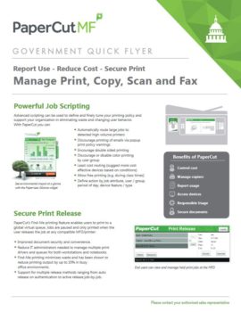 Papercut, Mf, Government Flyer, Johnnie's Office Systems