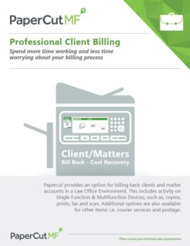 Papercut, Mf, Professional Client Billing, Johnnie's Office Systems